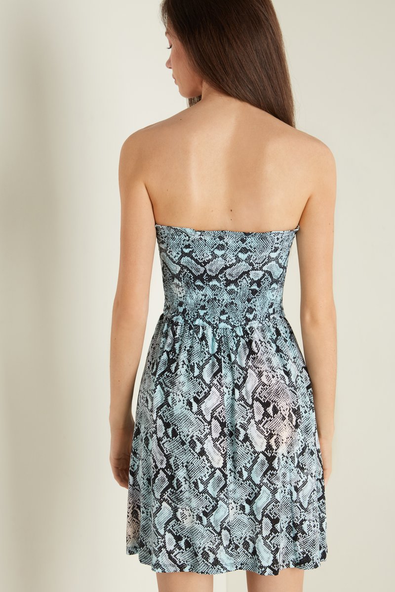 Damen Freizeitkleider | Tezenis Freizeitkleid blau snake print/blau-meliert - ID98990 Damen Freizeitkleider | Tezenis Freizeitkleid blau snake print/blau-meliert - ID98990