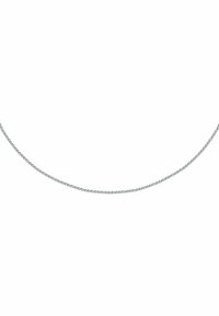 Silberne Kettenhalskette mit einem zarten, verbundenen Design und glatter Oberfläche. Leicht und flexibel, geeignet für verschiedene Stile.