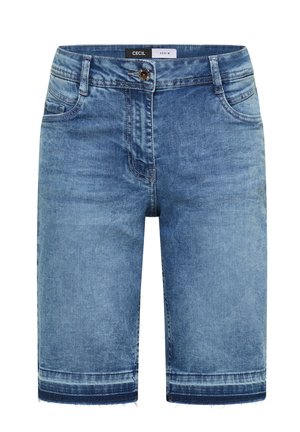 Cecil, HIGH WAIST WIDE LEG JEANS IM LOOSE FIT - Short en jean - light blue washed