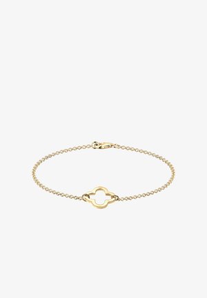 Auksinė grandinėlė su centriniu simetriniu kvadratu ir špringo sagtimi, išryškinanti glotnų, blizgantį apdailą.