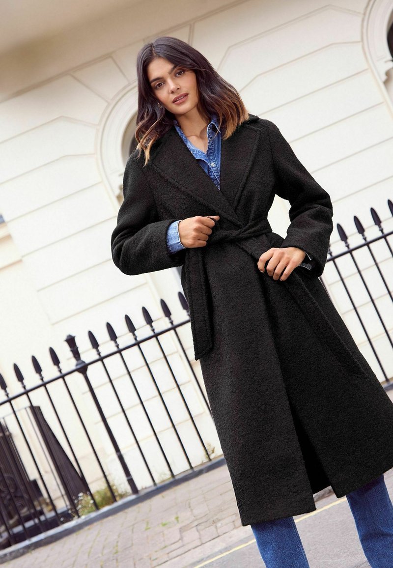 Cappotto Classico Cappotto BouclÃ¨ Nero Cappotto Lungo Kontatto