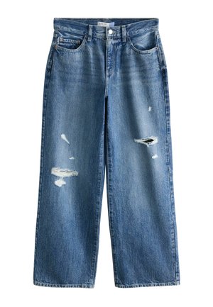 Next, TALL FIT - AUTHENTIC HIGH RISE CITY WIDE LEG JEANS - Wide Leg - dark blue ripped