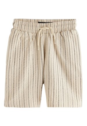 Next, REGULAR FIT - TEXTURED STRIPE - Šortky - ecru/black