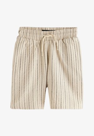 Next, REGULAR FIT - TEXTURED STRIPE - Lühikesed püksid - ecru/black