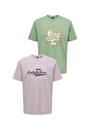 Only & Sons 2ER-SET RUNDHALS VINTAGE DESIGN ONSLENNY - Print T-shirt - lila