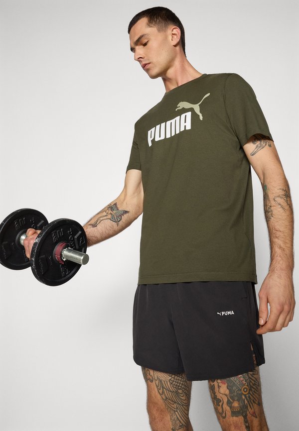 COLOR LOGO TEE - Print T-shirt - dark olive4