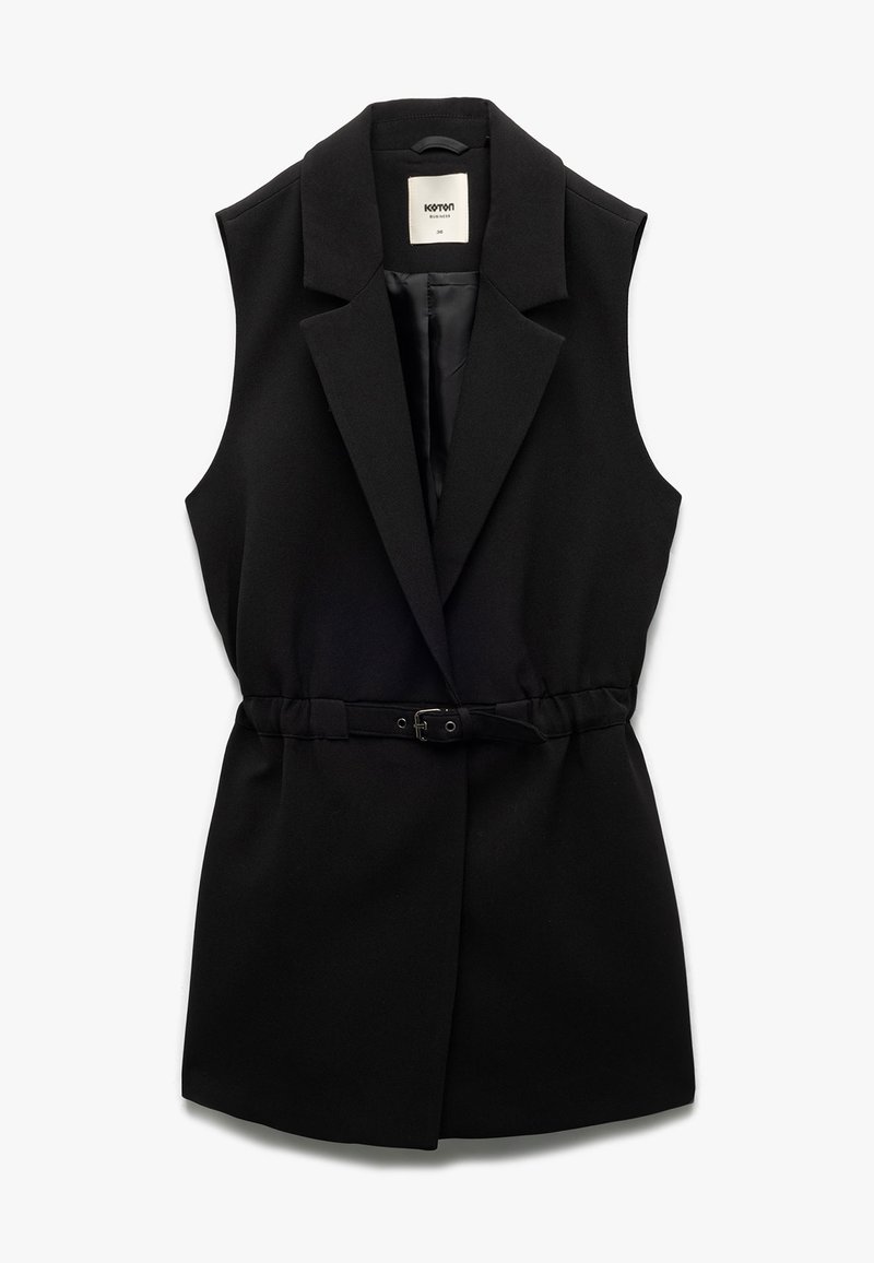 Koton BELTED LONG Weste black/schwarz Zalando