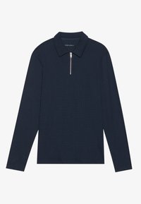 LONG SLEEVED WAFFLE POLO - Poloshirt -  sky captain