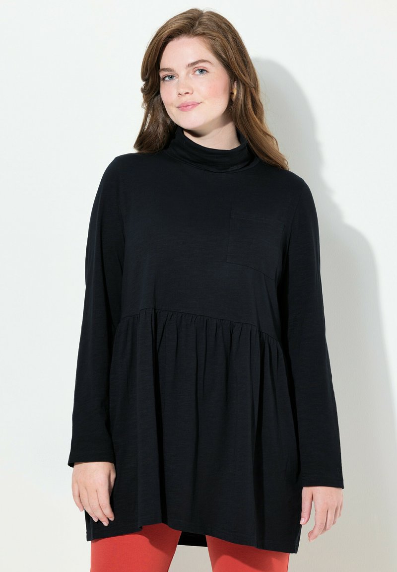 Ulla Popken LONG SLEEVE - Top s dlouhým rukávem - black