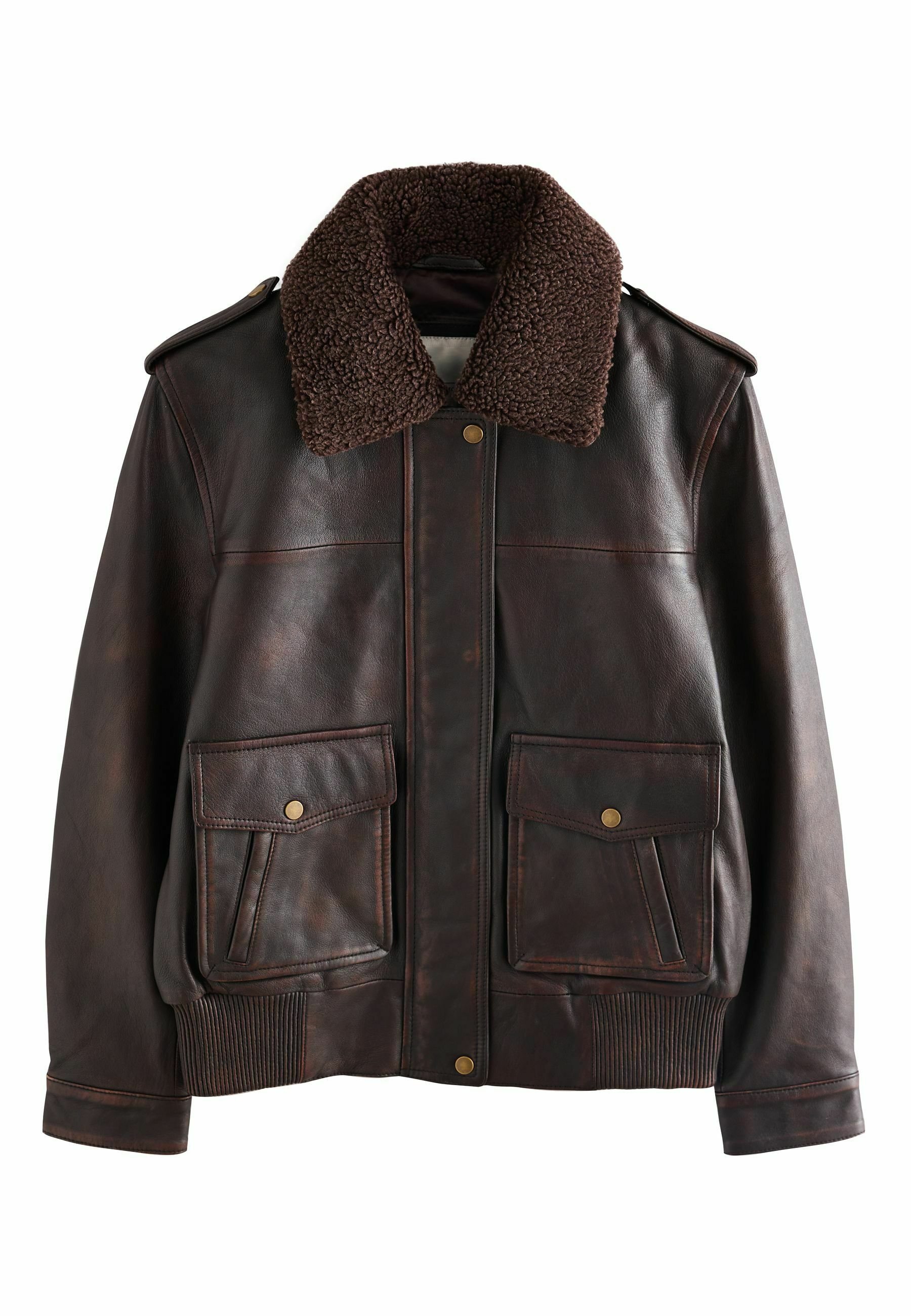 Next REGULAR FIT - Faux leather jacket - chocolate brown/brown