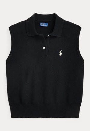 Polo Ralph Lauren COTTON CROPPED SLEEVELESS POLO JUMPER - Jumper - black