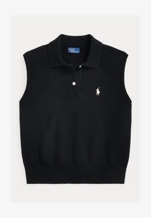 Polo Ralph Lauren COTTON CROPPED SLEEVELESS POLO JUMPER - Jumper - black
