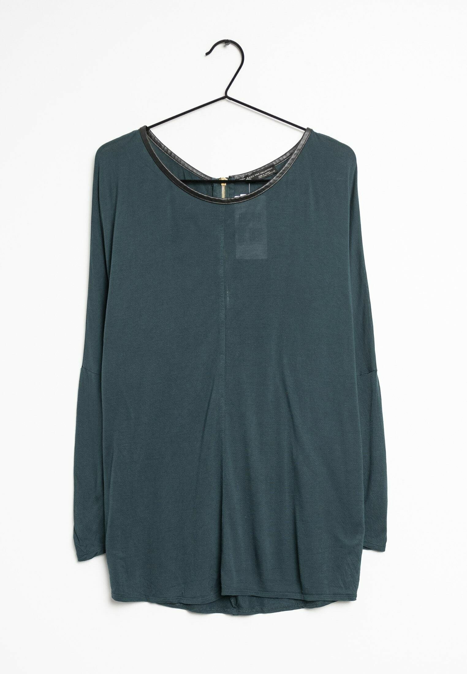 Zara Long sleeved top green (Pre-owned) Zalando