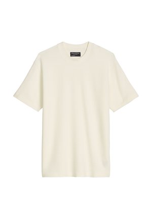 Effen off-white T-shirt met korte mouwen en een ronde hals, met een Marc O’Polo label aan de binnenkant van de kraag.