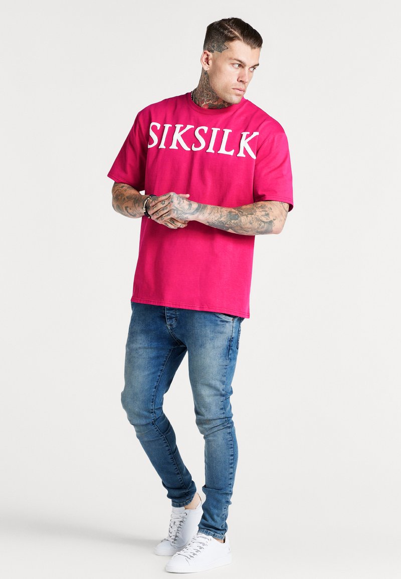 Herren T-Shirts basic | SIKSILK DROP SHOULDER RELAXED FIT TEE T-Shirt print pink - LS52696 Herren T-Shirts basic | SIKSILK DROP SHOULDER RELAXED FIT TEE T-Shirt print pink - LS52696
