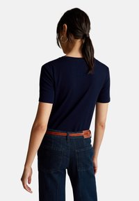 United Colors of Benetton WITH V-NECK - Jednoduché tričko - blue