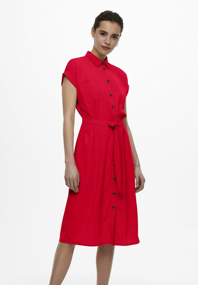 ONLY - ONLHANNOVER SHIRT DRESS - Paitamekko - high risk red, Suurenna