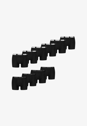 Schwarze Boxershorts im 3er-Pack mit einem breiten elastischen Bund und dem "PUMA"-Logo. Glatter Stoff, Standardpassform und schlichtes Design.
