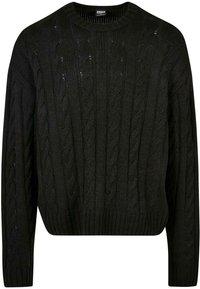 Maglione a maniche lunghe di colore nero con lavorazione a maglia cable-knit, collo tondo e polsini e orlo a costine, etichettato Urban Classic.