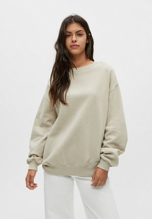 BASIC- MIT RUNDAUSSCHNITT - Sweatshirt - off-white