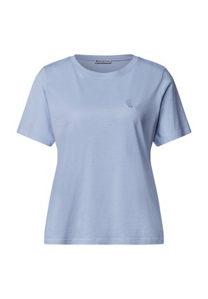 Street One, T-SHIRT MIT RUNDHALS UND EMBROIDERY DETAIL - T-Shirt basic - cashmere blue