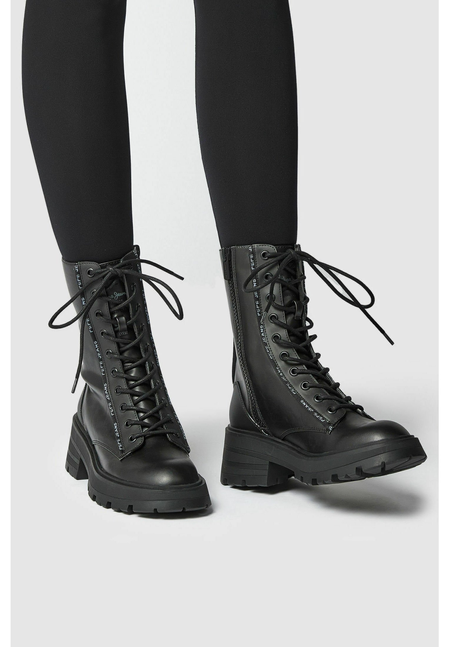 Pepe Jeans SODA RUB - Veterboots - black/zwart - Zalando.nl