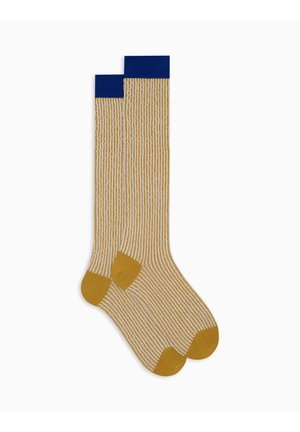 WITH SEERSUCKER MOTIF - Knee high socks - giallo