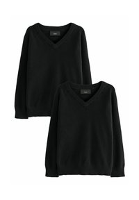 Next REGULAR FIT - V-NECK PACK OF 2 - Stickad tröja - black