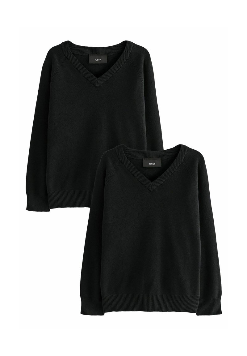 Next REGULAR FIT - V-NECK PACK OF 2 - Stickad tröja - black