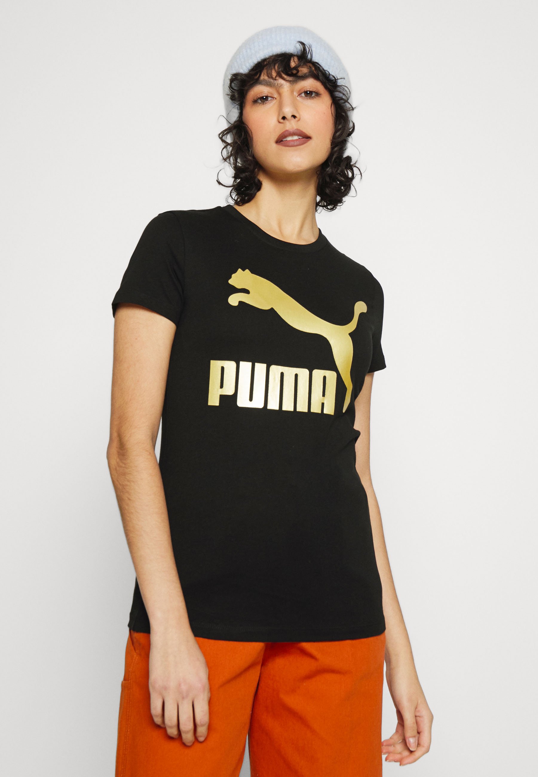 puma black and gold t shirt