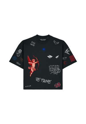 Mira Paris, FLASH TATTOO 2 BOXY TEE 26 UNISEX - T-shirt imprimé - black