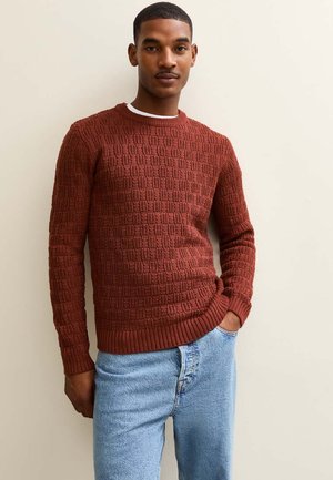 REGULAR TEXTURED CREW NECK  - Maglione - light burgundy
