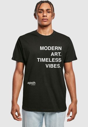 APOH - MODERN ART SLOGAN - Print T-shirt - black