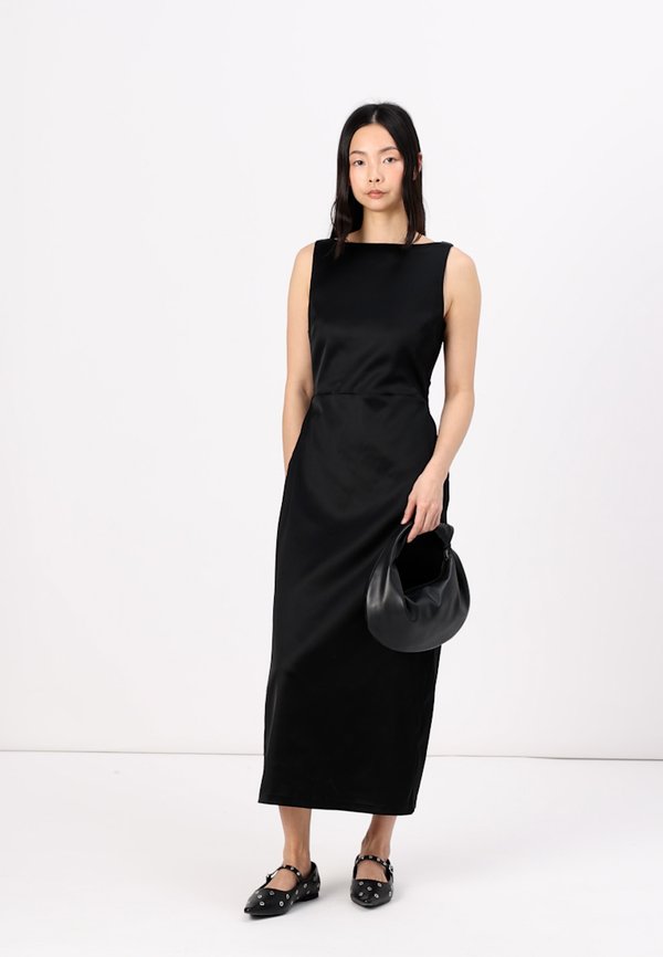 High-Neck Satin Sculpt Midi Dress - Occasion wear4