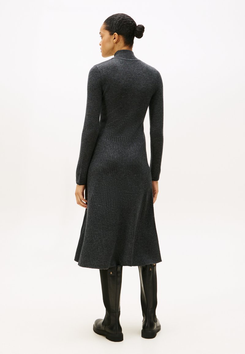 tommy hilfiger grey dress Tommy Hilfiger - Check Wool Blend Mini Shift Dress - Grey