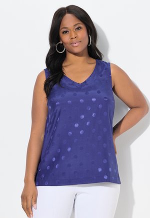 TEXTURED POLKA DOT SLEEVELESS - Toppi - ink blue