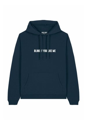 BLINK IF YOU LIKE ME EMBROIDERY UNISEX - Hoodie - dark blue