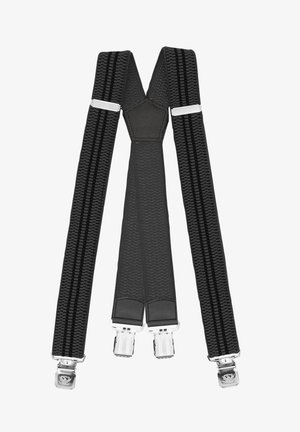 Fabio Farini HOSENTRÄGER 4CM X-FORM - Gürtel business - grau mit schwarzen streifen