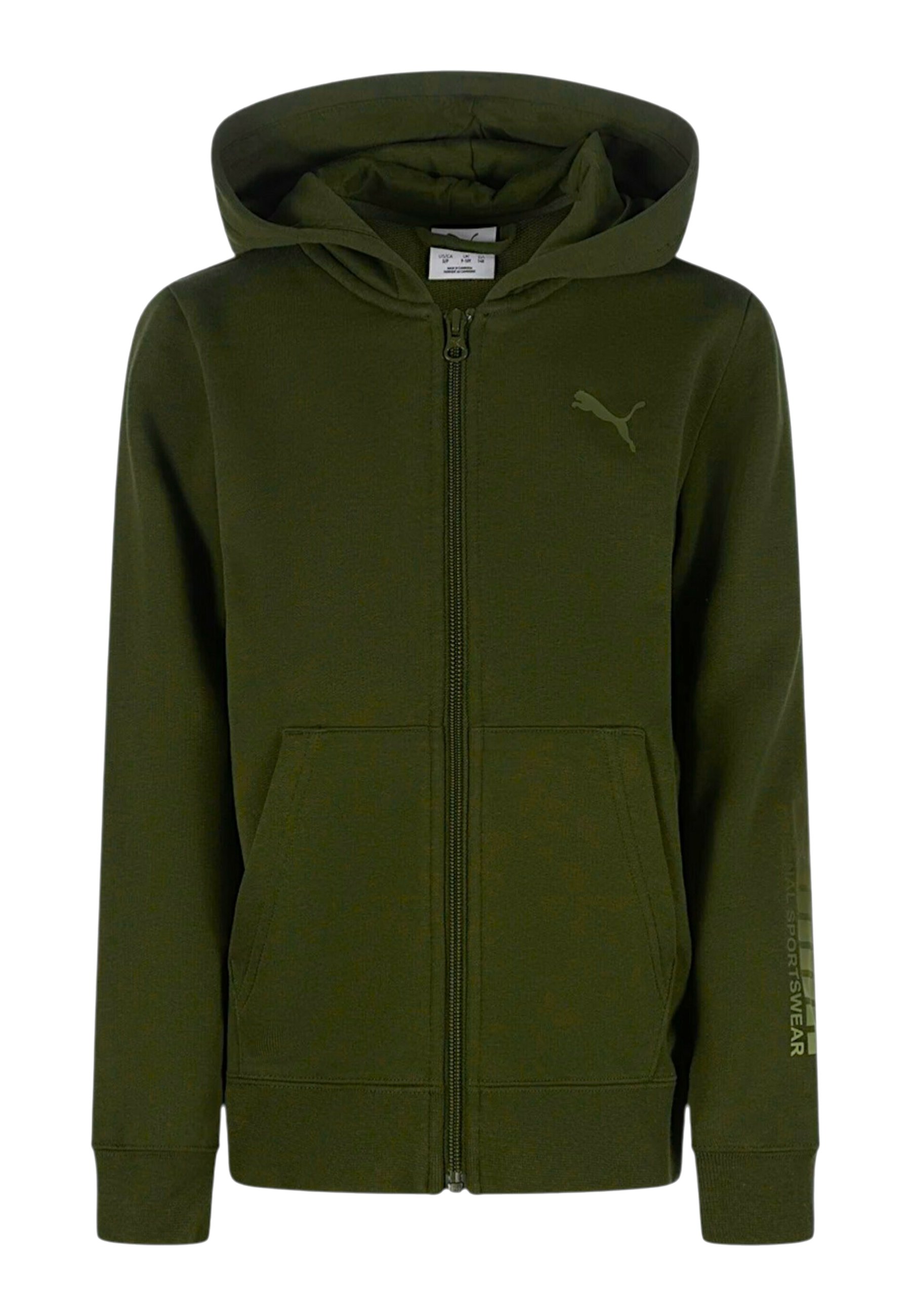 Cappuccio Felpa Zip Puma Verde Puma Felpa Con Zip Green/verde