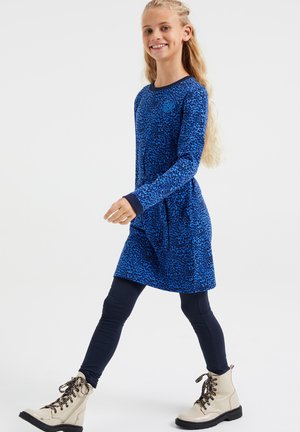 MEISJES JURK MET PANTER - Day dress - blue