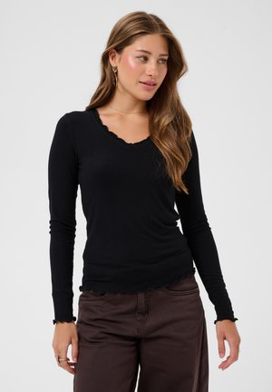 Cream, CRRIBBA LONG SLEEVE V-NECK - Top s dlhým rukávom - pitch black