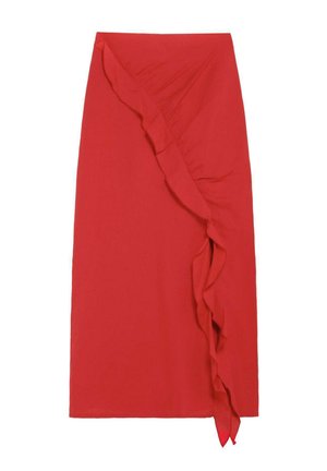 Scalpers, SCALPERS SCLINEN RUFFLE SKIRT - Falda acampanada - red