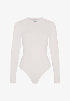 Langarmbody in lichtcrème, gemaakt van een zachte katoenmix. Kenmerkt zich door een ronde hals en een aansluitende pasvorm.