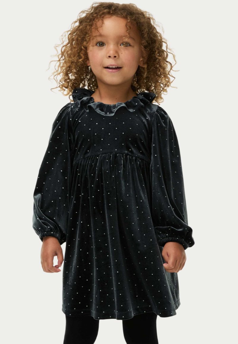 Robe Marks & Spencer Mi-longue Noire à Fleurs - Femme Taille 12 - Ligne A
