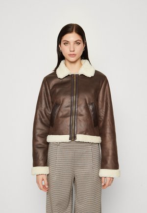 ONLY ONLBETTY ZIP JACKET - Imitatieleren jas - mole/pumice stone