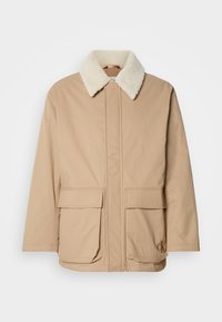 DETACHABLE COLLAR  - Casaco curto - roasted brown