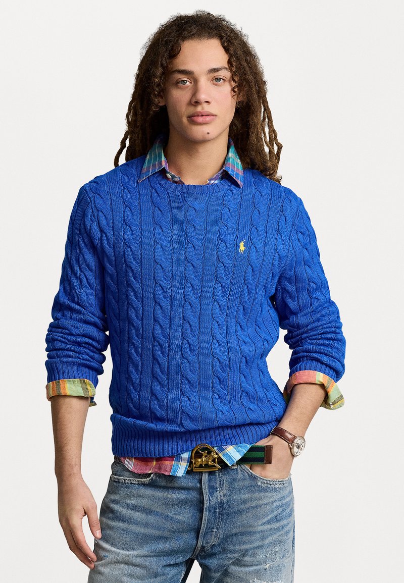 Polo Ralph Lauren CABLE-KNIT COTTON JUMPER - Pullover - heritage blue