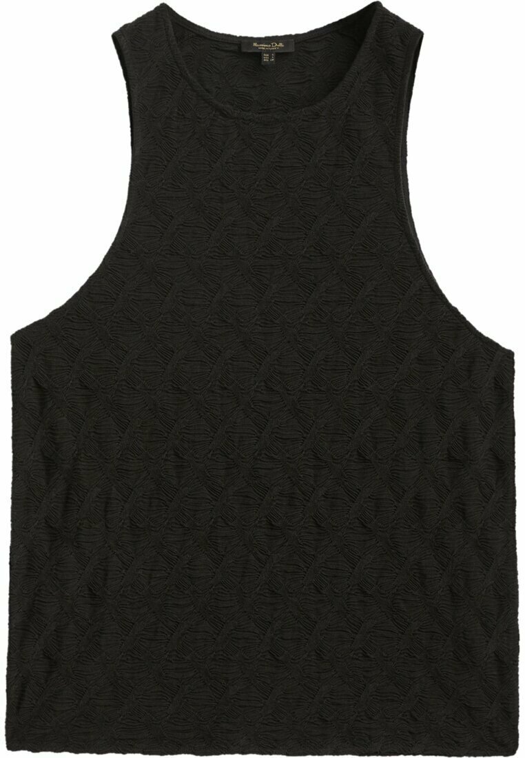 Massimo Dutti SLEEVELESS TEXTURED Top black Zalando.de