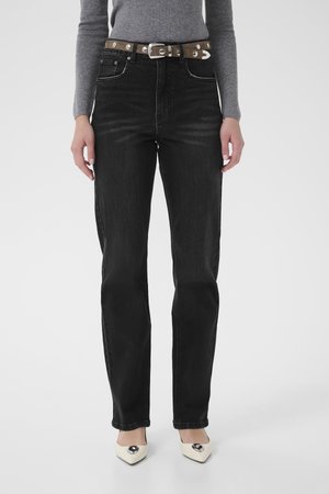 JADE - Džínsy s rovným strihom - washed dark black