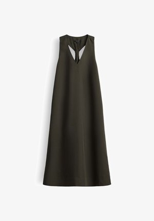 OPUS, FLARED FIT LINEN LOOK - Jurk - deep green
